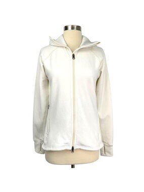 Houdini Mono Air Houdi Jacket Womens Small White Hooded Full Zip Thumbholes